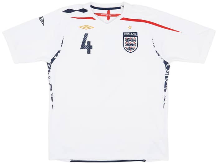 2007-09 England Home Shirt #4 - 9/10 - (XL)