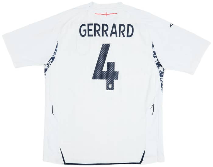 2007-09 England Home Shirt Gerrard #4 - 7/10 - (XL)