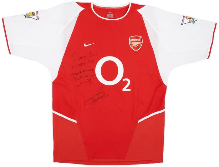 2002-03 Arsenal Signed Home Shirt Bronckhorst #16