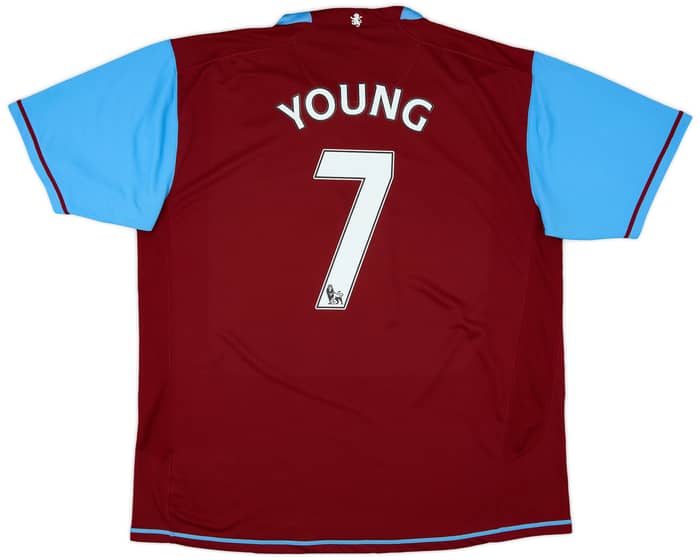 2007-08 Aston Villa Home Shirt Young #7 - 6/10 - (XL)