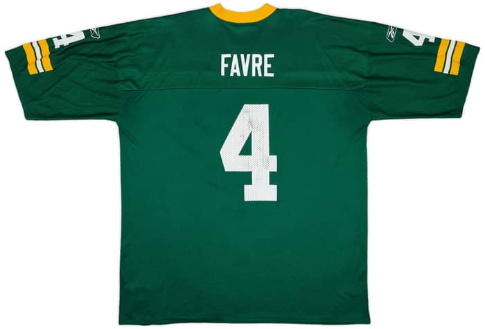 2005-06 Green Bay Packers Favre #4 Reebok Replica Home Jersey - 6/10 - (XXL)