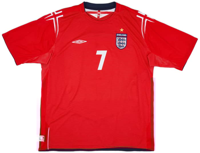 2004-06 England Away Shirt Beckham #7 - 6/10 - (XXL)