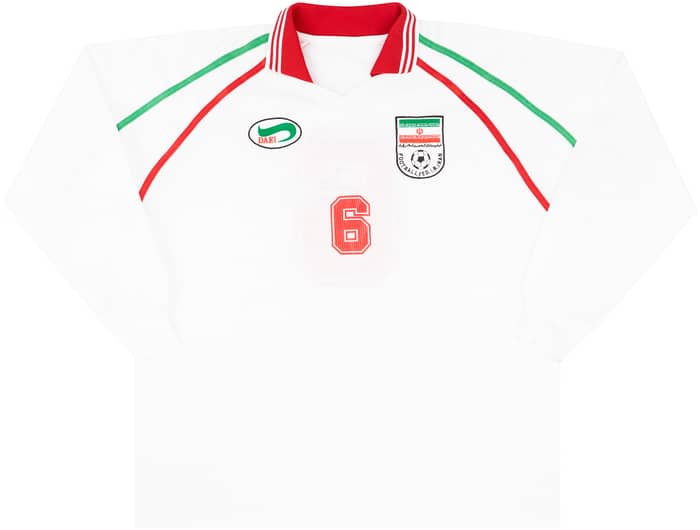 1999 Iran Match Worn Home L/S Shirt #6 (Hasheminasab) v Denmark