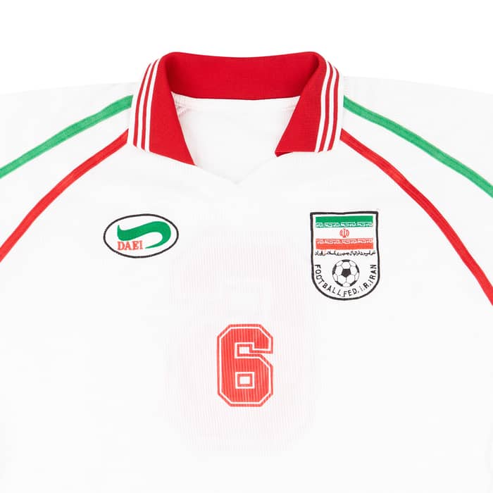 1999 Iran Match Worn Home L/S Shirt #6 (Hasheminasab) v Denmark
