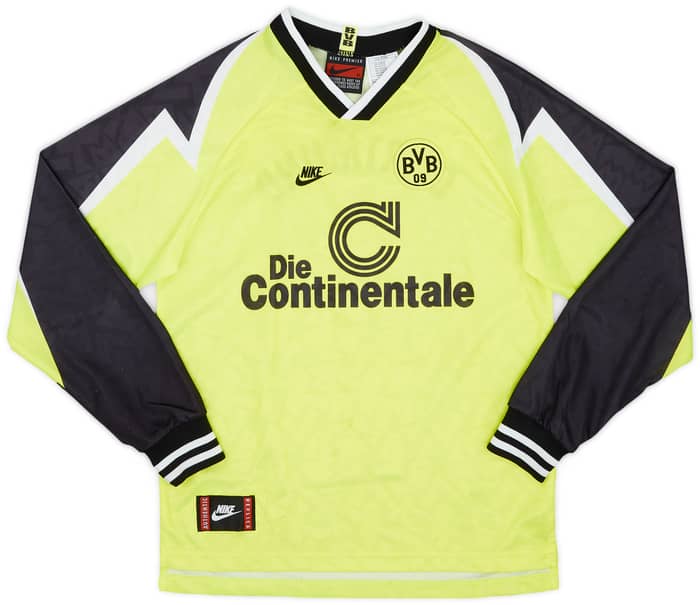 1995-96 Borussia Dortmund Home L/S Shirt - 7/10 - (XL.Boys)