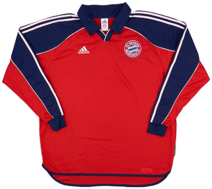 1999-01 Bayern Munich Player Issue Home L/S Shirt Elber #9 - 9/10 - (XL)