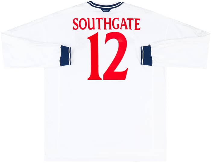 1999-01 England Home L/S Shirt Southgate #12 - 8/10 - (XXL)