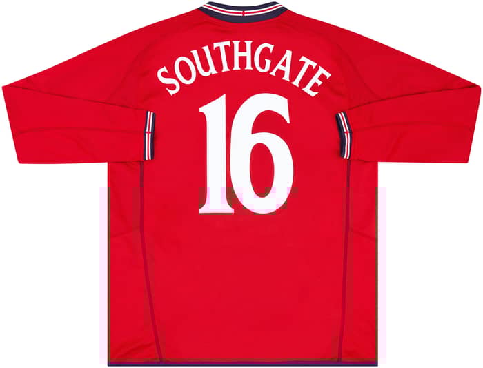 2002-04 England Away L/S Shirt Southgate #16 - 8/10 - (XXL)