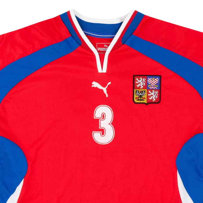 2002 Czech Republic Match Worn Home Shirt #3 (Johana) v Italy