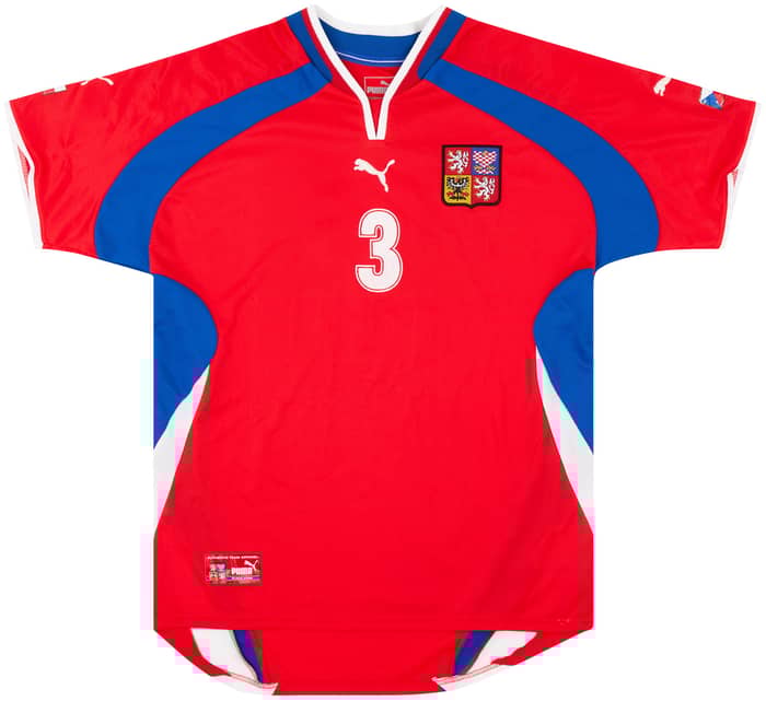2002 Czech Republic Match Worn Home Shirt #3 (Johana) v Italy