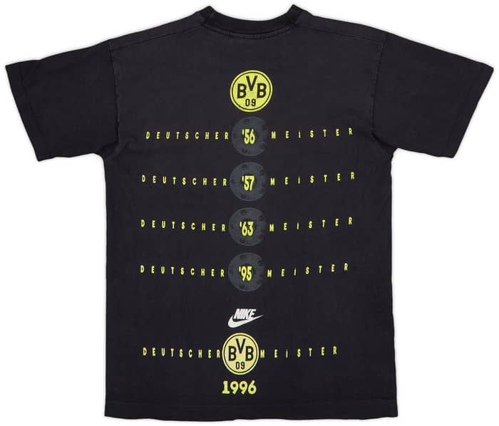 1995-96 Borussia Dortmund Nike 'Deutscher Meister 1995/96' Graphic Shirt - 7/10 - (S)