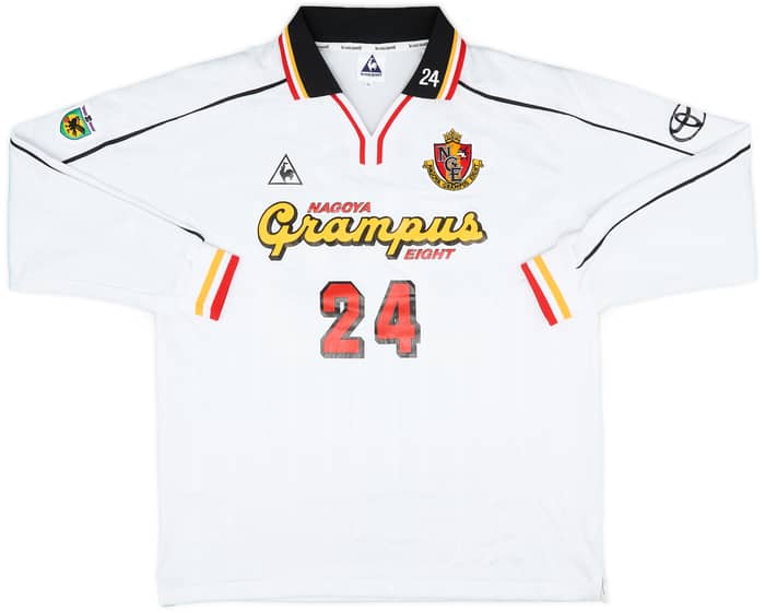 1999-00 Nagoya Grampus Eight Match Issue Emperor's Cup Away L/S Shirt #24 (Tominaga)