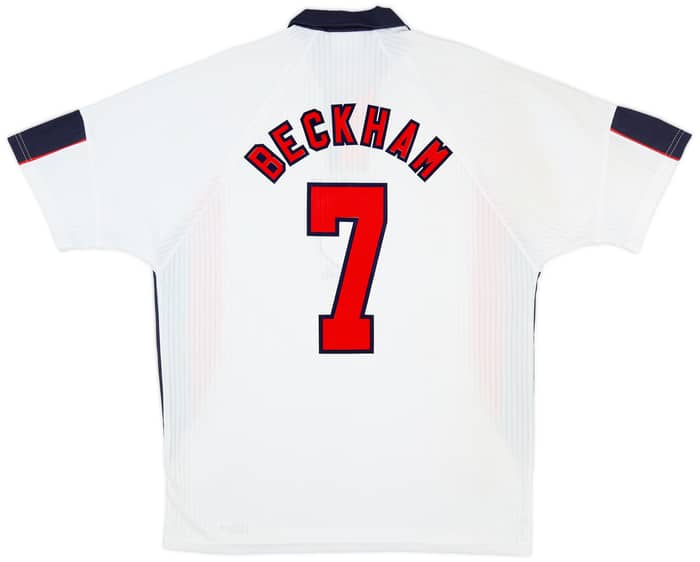 1997-99 England Home Shirt Beckham #7 - 8/10 - (XL)