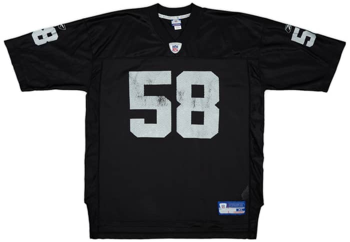2002-04 Oakland Raiders Harris #58 Reebok On Field Home Jersey - 4/10 - (XL)