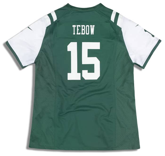 2012 New York Jets Tebow #15 Nike Game Jersey (Home) Womens (L)