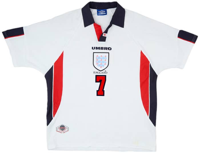 1997-99 England Home Shirt Beckham #7 - 6/10 - (XXL)