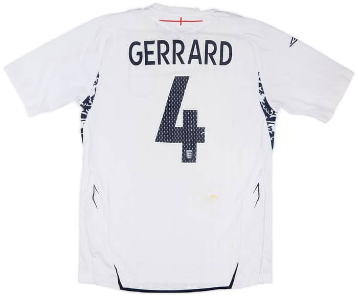 2007-09 England Home Shirt Gerrard #4 - 6/10 - (M)