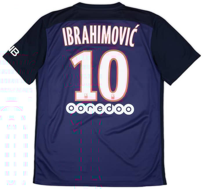 2014-15 Paris Saint-Germain Home Shirt Ibrahimovic #10 - 7/10 - (M)