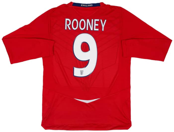 2008-10 England Away L/S Shirt Rooney #9 - 7/10 - (M)