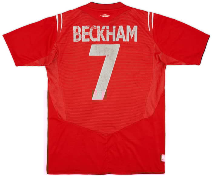 2004-06 England Away Shirt Beckham #7 - 5/10 - (S)