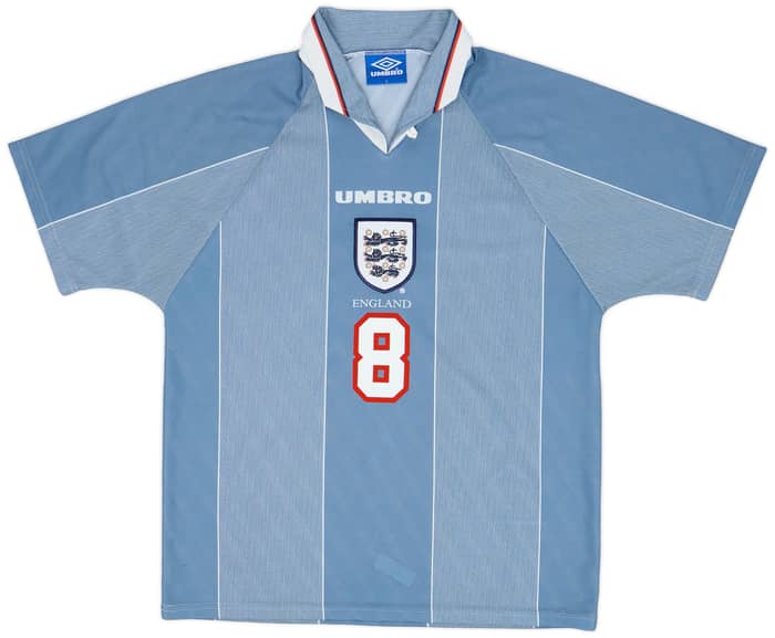1996-97 England Away Shirt Gascoigne #8 - 9/10 - (L)