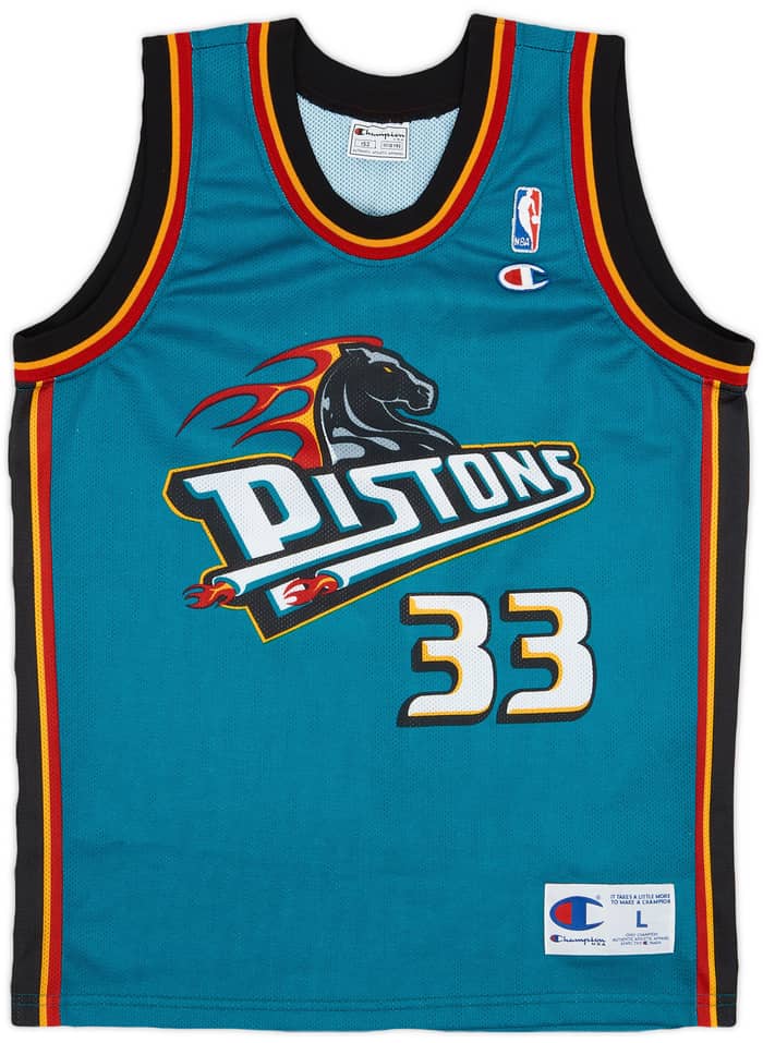 1996-00 Detroit Pistons Hill #33 Champion Away Jersey - 9/10 - (L.Boys)