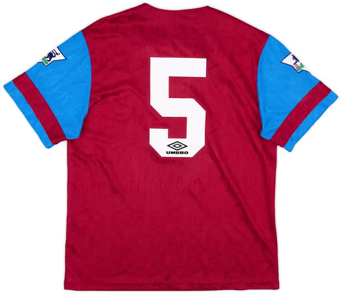 1992-93 Aston Villa Home Shirt #5 (McGrath) - 8/10 - (L)
