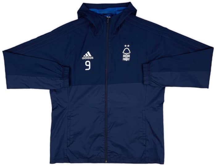 2017-18 Nottingham Forest adidas Player Issue Hooded Rain Jacket #9 - 8/10 - (L)