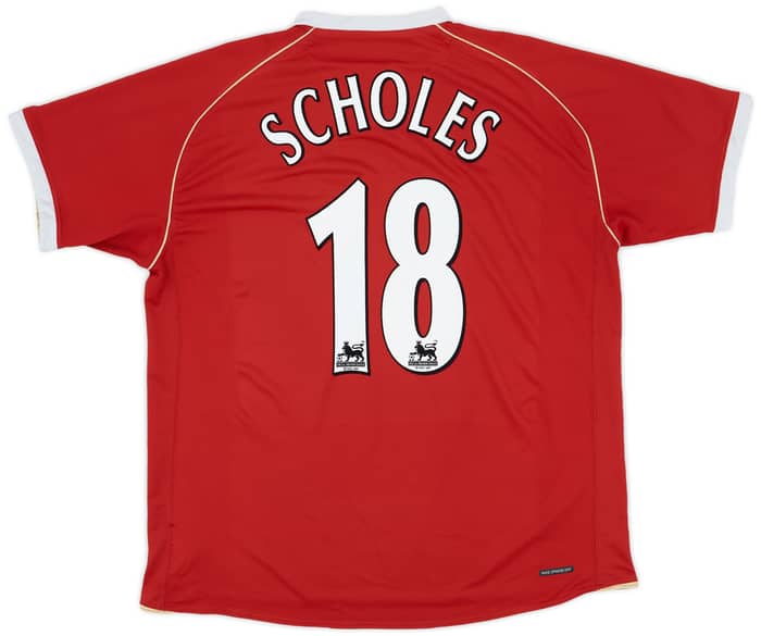 2006-07 Manchester United Home Shirt Scholes #18 - 5/10 - (XXL)