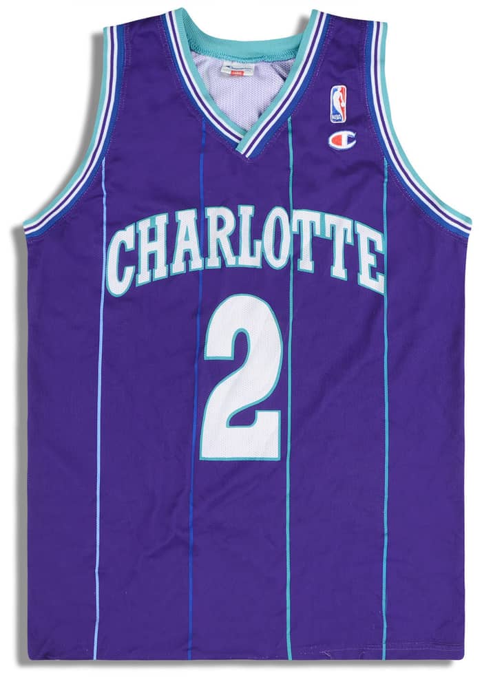 1995-96 Charlotte Hornets Johnson #2 Champion Jersey (Alternate) L