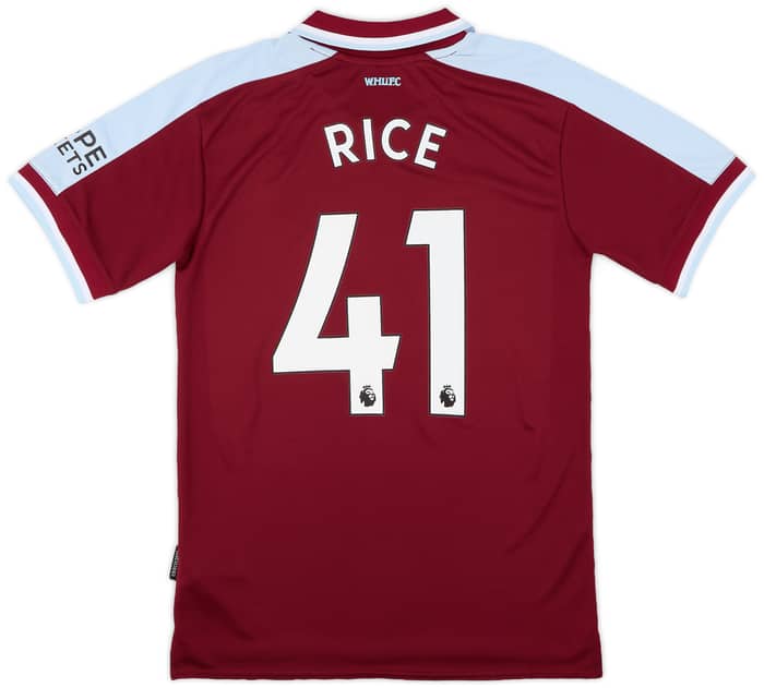 2021-22 West Ham Home Shirt Rice #41 - 8/10 - (S)