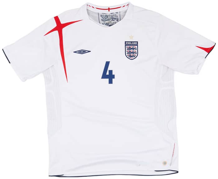 2005-07 England Home Shirt Gerrard #4 - 6/10 - (XL)