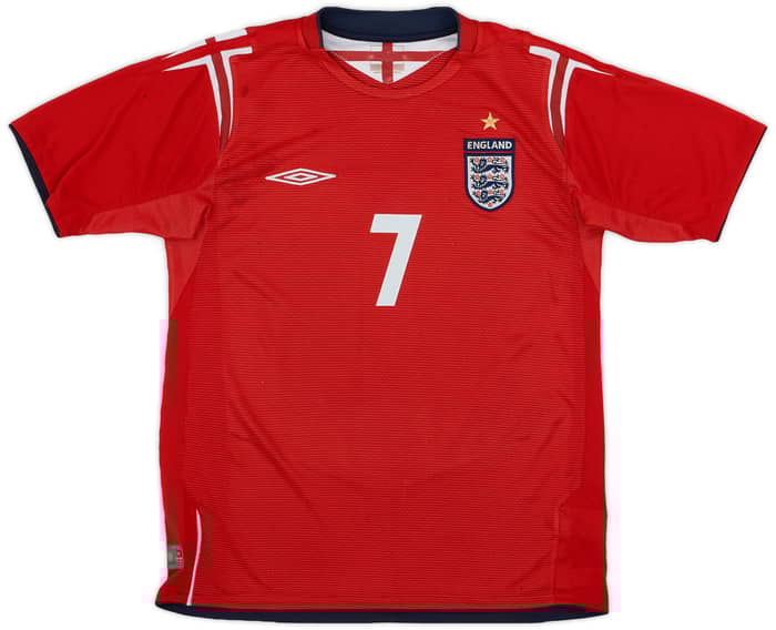 2002-04 England Away Shirt Beckham #7 - 6/10 - (S)