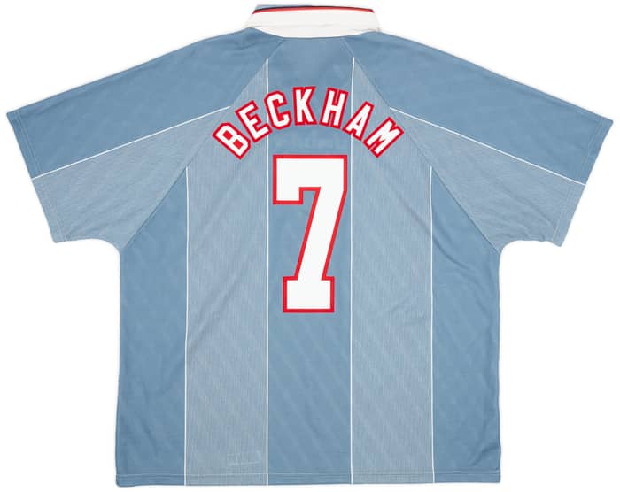 1996-97 England Away Shirt Beckham #7 - 9/10 - (XXL)