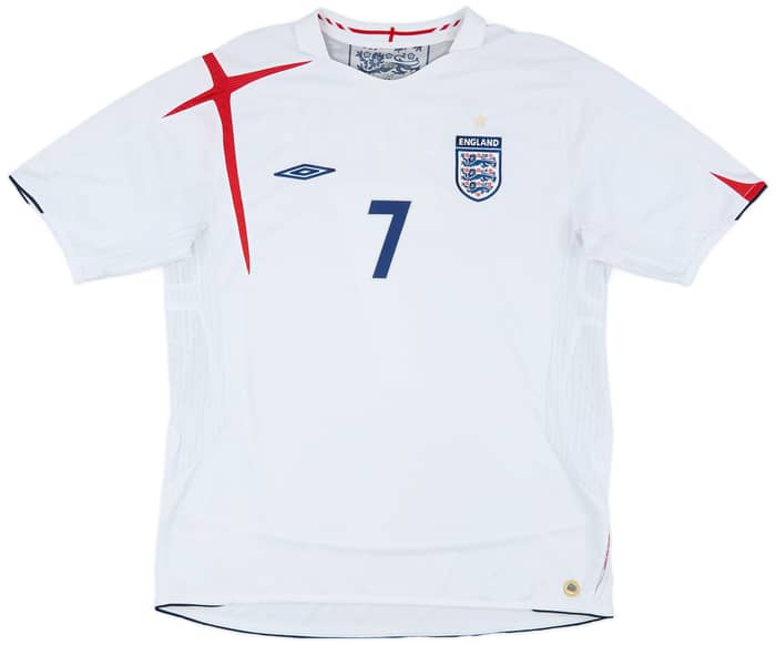 2005-07 England Home Shirt Beckham #7 - 6/10 - (XL)