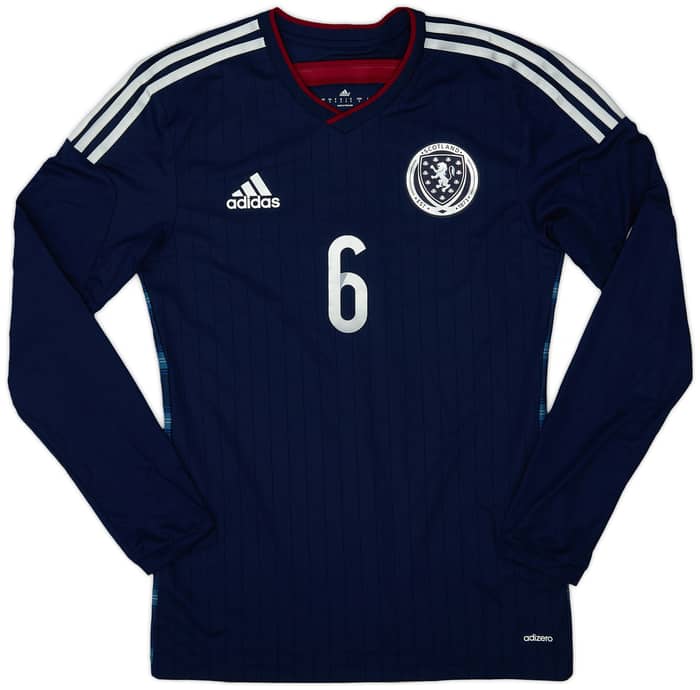2014-15 Scotland Player Issue Home L/S Shirt #6 - 9/10 - (S)