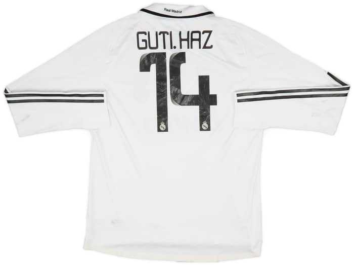 2008-09 Real Madrid Player Issue Home L/S Shirt Guti. Haz #14 - 4/10 - (XL)