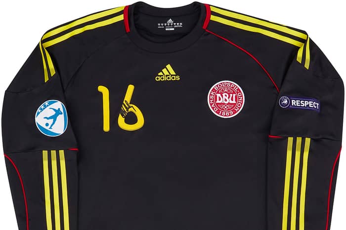 2011 Denmark U-21 Match Issue Signed European Championship GK Shirt Andersen #16