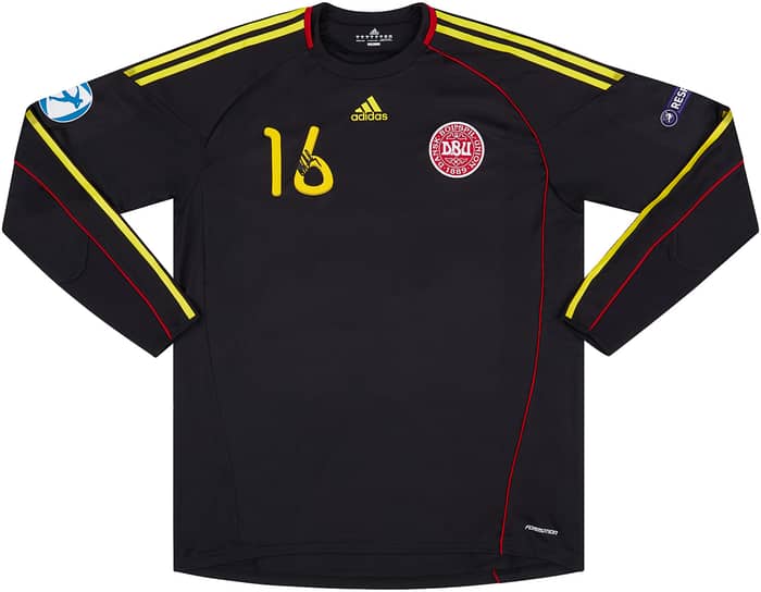 2011 Denmark U-21 Match Issue Signed European Championship GK Shirt Andersen #16