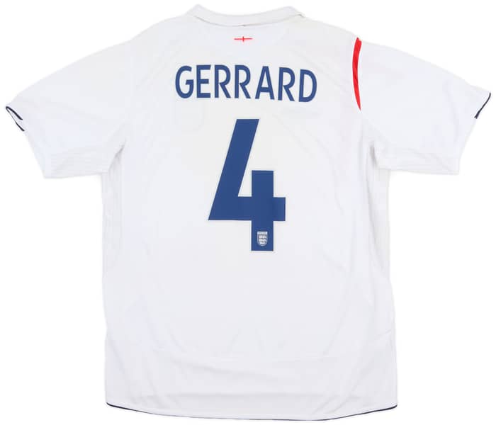 2005-07 England Home Shirt Gerrard #4 - 7/10 - (XL)