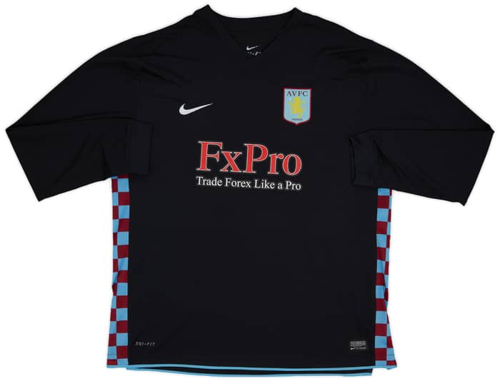 2010-11 Aston Villa Away L/S Shirt Young #7 - 9/10 - (XXL)