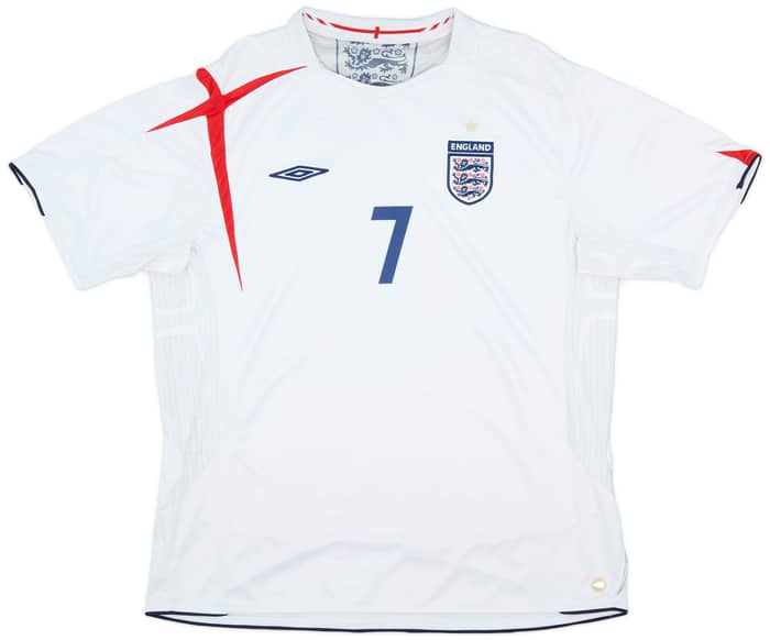 2005-07 England Home Shirt Beckham #7 - 7/10 - (XXL)