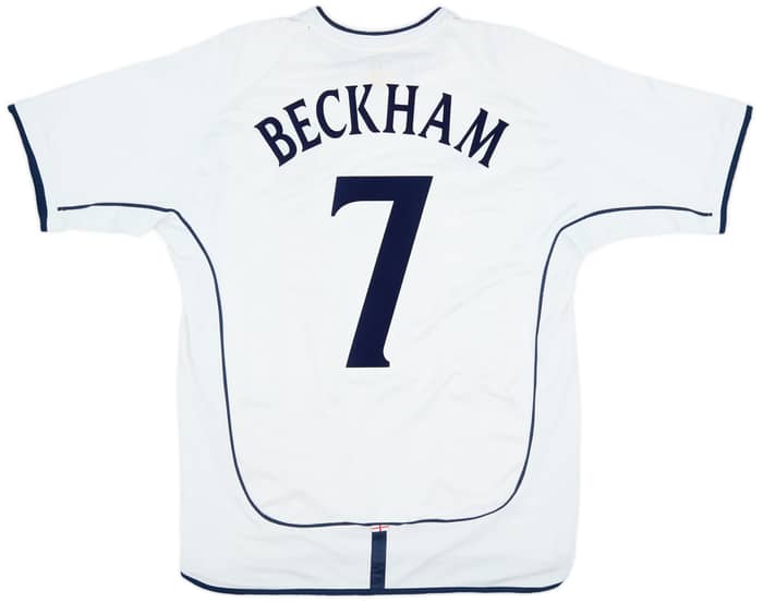 2001-03 England Home Shirt Beckham #7 - 5/10 - (L)