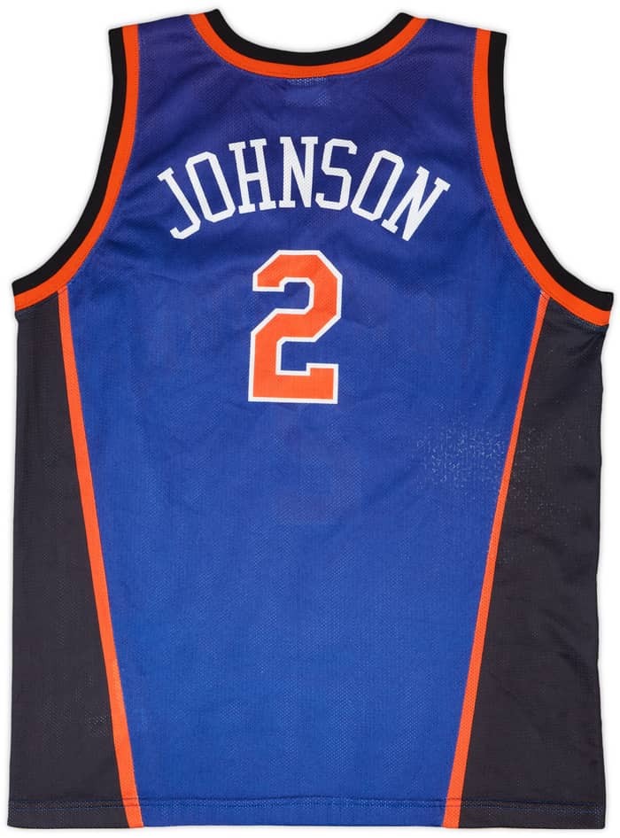 1997-01 New York Knicks Johnson #2 Champion Away Jersey - 8/10 - (L)