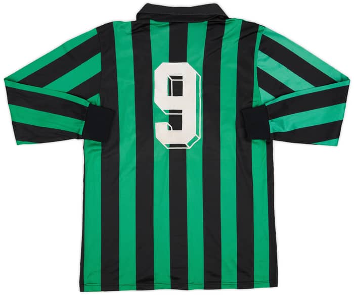 1990-92 Borussia Monchengladbach Away L/S Shirt #9 - 6/10 - (L)