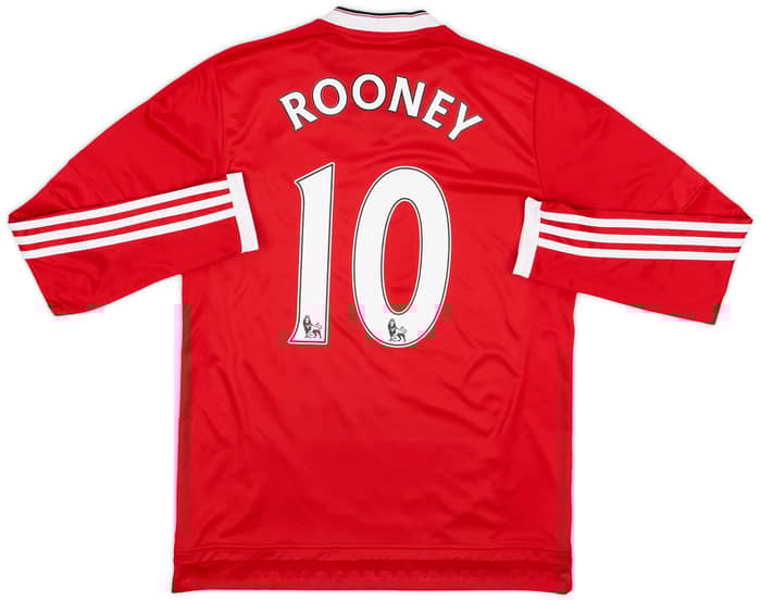 2015-16 Manchester United Home L/S Shirt Rooney #10 - 7/10 - (M)