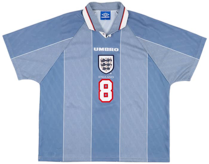 1996-97 England Away Shirt Gascoigne #8 - 6/10 - (XXL)