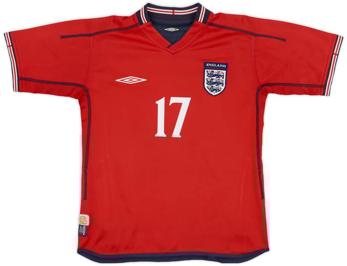 2002-04 England Away Shirt Sheringham #17 - 8/10 - (XL.Boys)