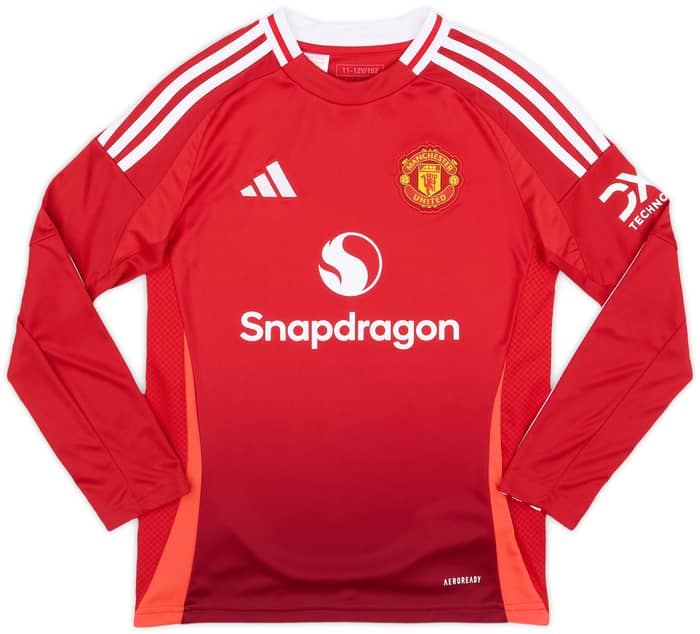 2024-25 Manchester United Home L/S Shirt B.Fernandes #8 (KIDS)