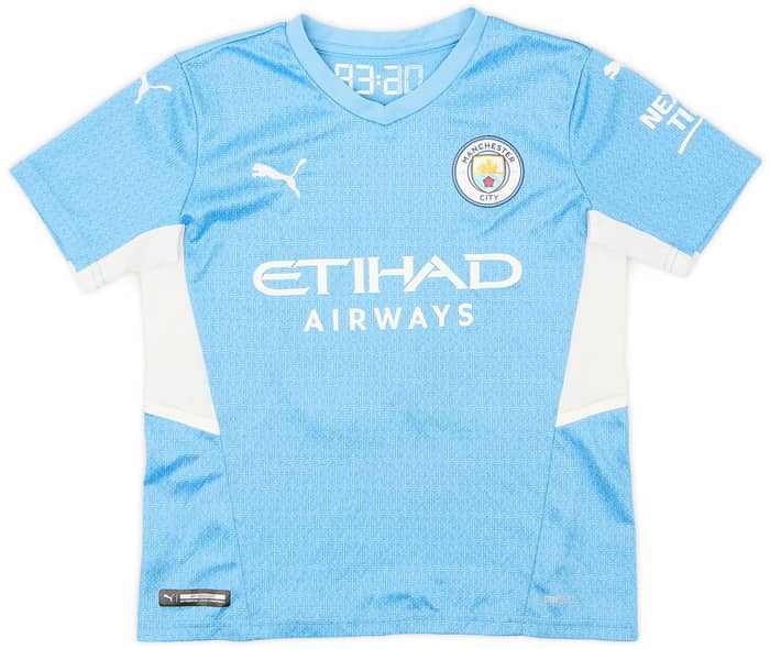 2021-22 Manchester City Home Shirt Grealish #10 - 6/10 - (S.Boys)